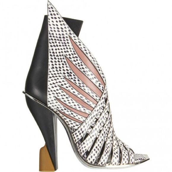 NIB BALENCIAGA MULTI COLOR PYTHON WOVEN WINGS SCULPTURE HEELS PUMPS 41 $3K - Picture 5 of 12